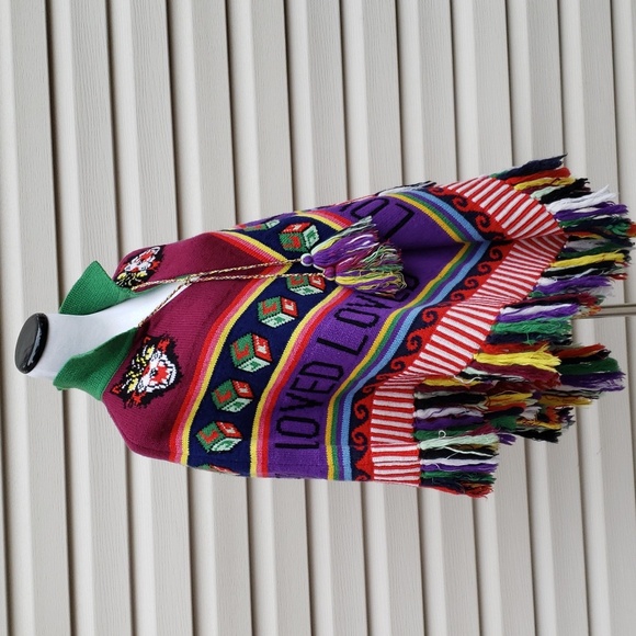 GUCCI WOOL PATCHWORK PONCHO CAPE TIGER APPLIQUE - Picture 4 of 10